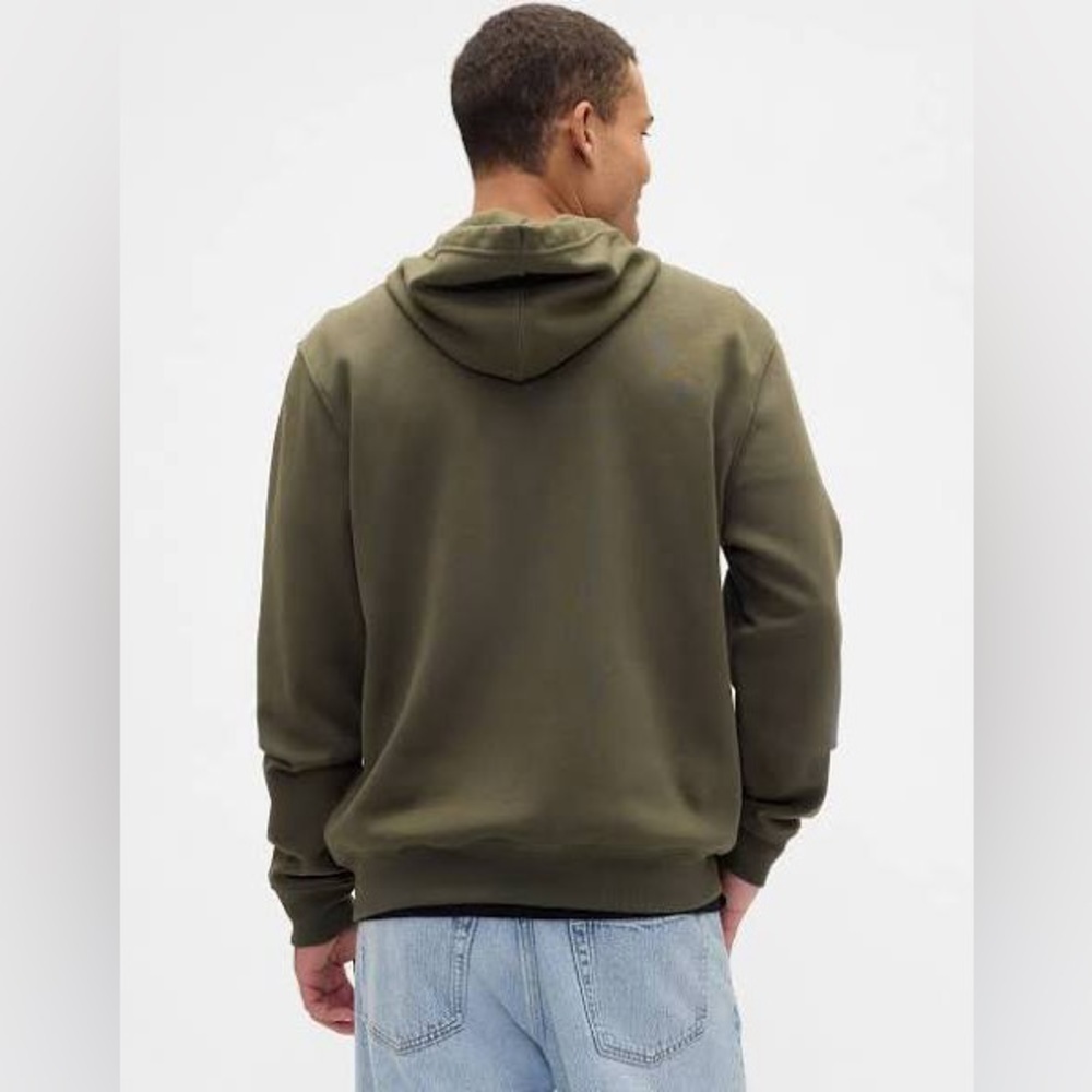 GAP Men’s Olive Green Zip Hoodie MSRP $100 NWT - Picture 2 of 3